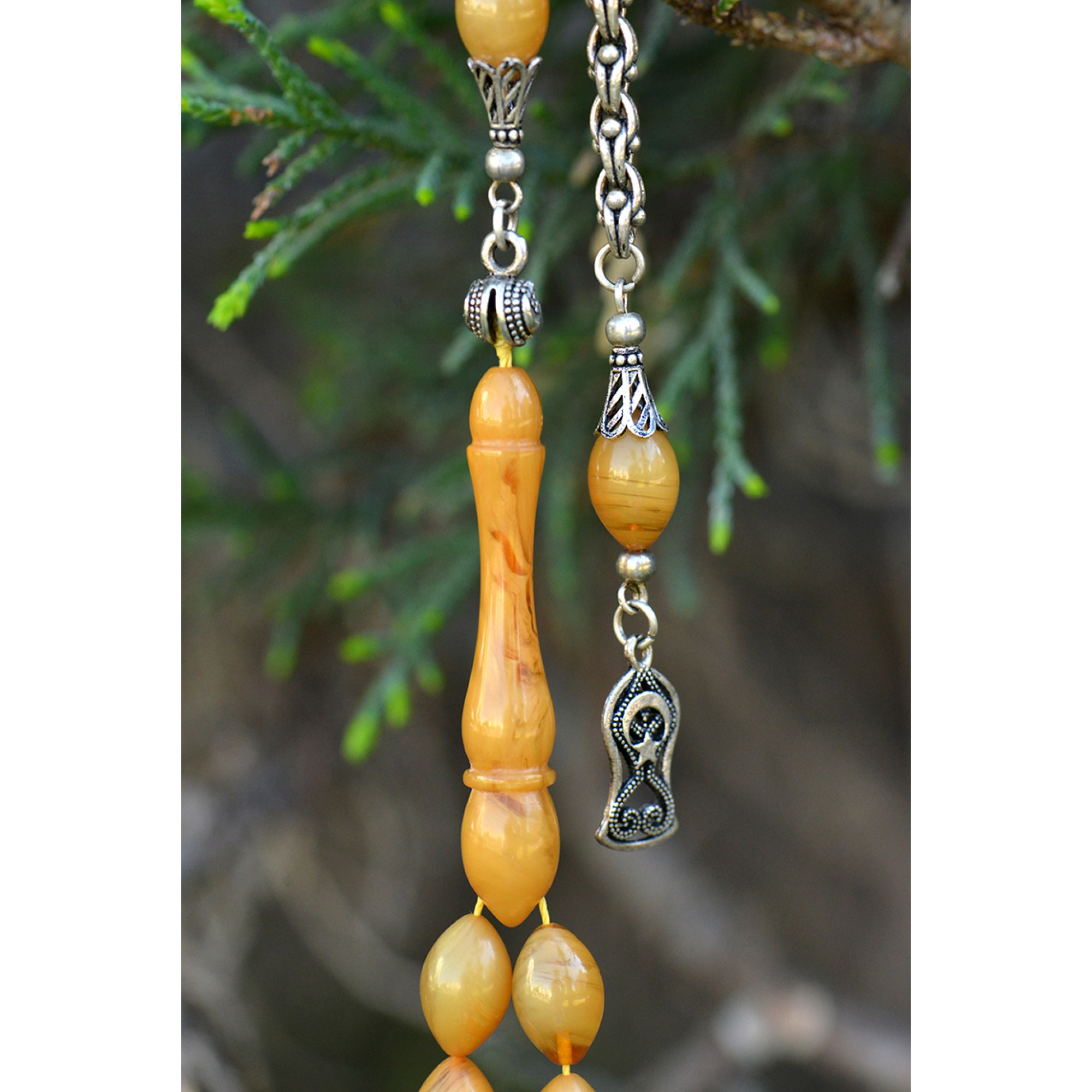 Sıkma Kehribar Tesbih